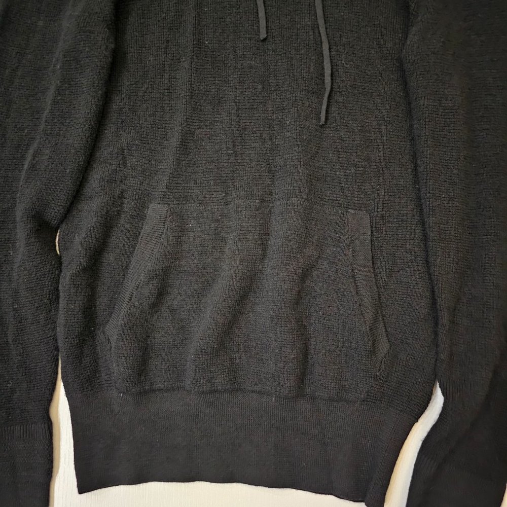 AllSaints Men's Black Ivar 100% Merino Long Sleeve Hoodie size XS - Picture 5 of 16